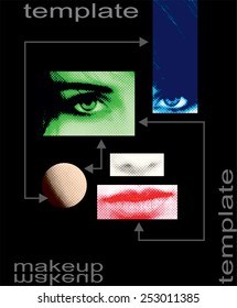 vector art illustration of a pretty girl. Conceptual illustration for makeup, beauty, fashion. template.