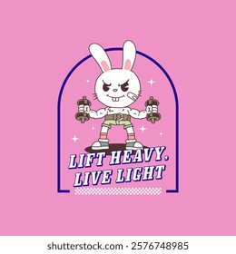 Vector Art Illustration of Rabbit Bunny Gym