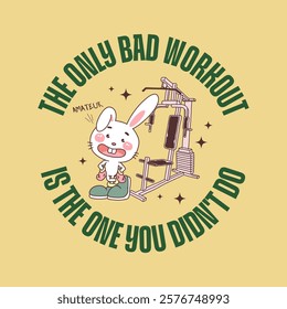 Vector Art Illustration of Rabbit Bunny Gym
