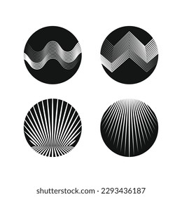Vector art illustration of the round with line texture, No gradient, a trendy design element for the frame, round logo, sign, symbol, web, prints, posters, template, pattern