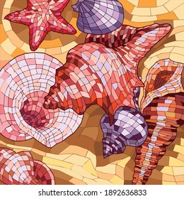 Vector art illustration of seashell pattern