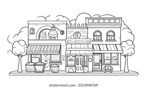 Vector Art, Illustration of Shop Building, Flat Illustration