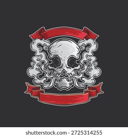 Arte vectorial ilustración de cráneo