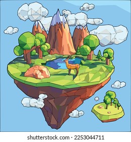 Ilustración artística vectorial de una rebanada de la tierra junto con un entorno hermoso