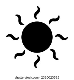 Vector art illustration of the sun, icon and graphic design, flat design