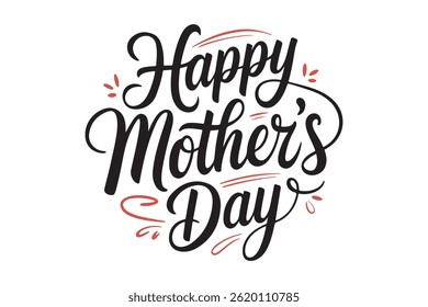 A vector art illustration of the text "Happy Mother's Day" in a calligraphy style.
