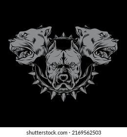 Vector Art Illustration Three Head Dog Cerberus