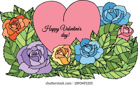 Vector art illustration of valentine's day greeting in the heart that symbolizes love