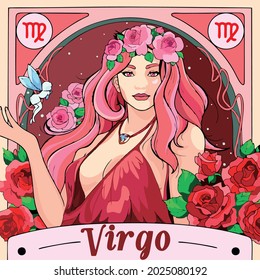 Vector art illustration of Virgo zodiac symbol