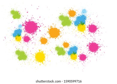 Vector art illustration. Watercolor watercolor paintbrush. Water droplets on seamless white background