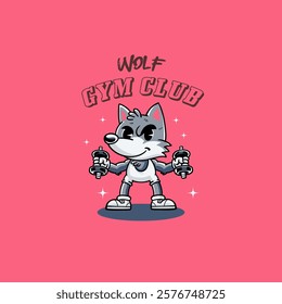 Vector Art Illustration of Wolf Gym