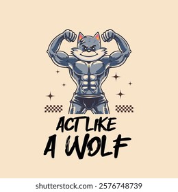 Vector Art Illustration of Wolf Gym