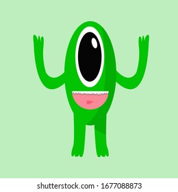 Vector Art Illustrations of one eye monster characters such as coronavirus, suitable for making games, etc.