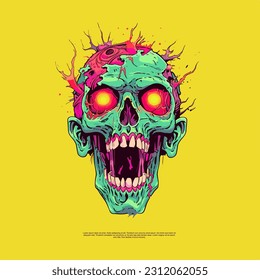 Vector Art illustrations Psychedelic Zombie