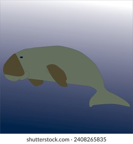 Vector Art Image of Dugong