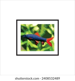 vector art image of redfin fish