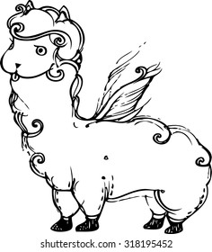 the vector art of imagination Alpaca design