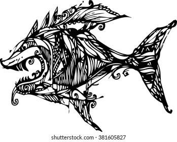 vector art of imagination fish create for card