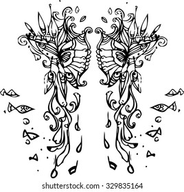the vector art of imagination line art design