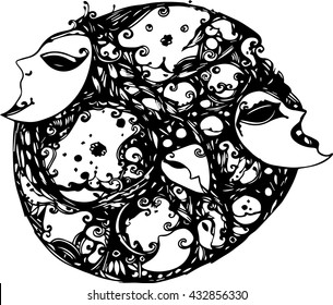 vector art of imagination mask design
