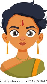 Vector art of an Indian woman