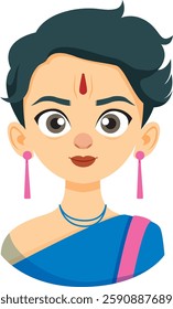 Vector art of an Indian woman