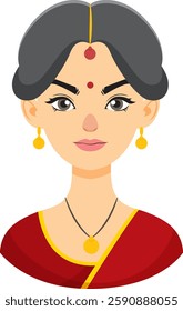 Vector art of an Indian woman