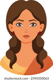 Vector art of an Indian woman in sari