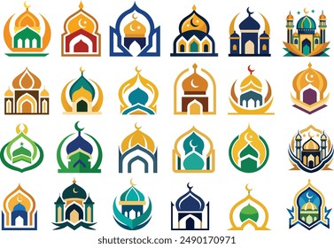 Vector art Islamic element graphics with white background