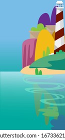 Ilustración de fondo de la isla de arte vectorial