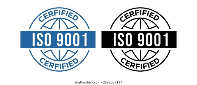 Vector art of iso 9001 certified quality management system