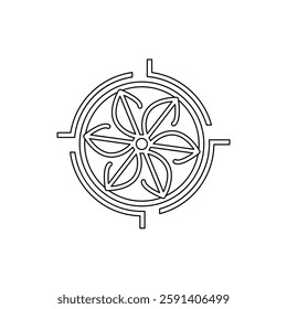 Vector art isolated on a continuous one-line drawing of ecology sustainable nature planet