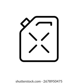 Arte vectorial de la línea de Jerrycan Icono Contenedor de combustible Contenedor de contorno Icono de línea Ilustración vectorial