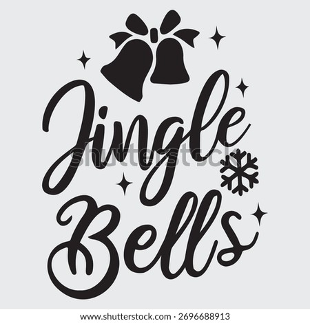 Vector art of jingle bells text and christmas bells
