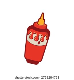 vector art ketchup on white background