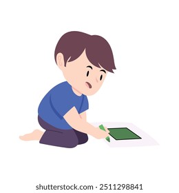 Vector Art of Kids Joyfully Drawing and Creating