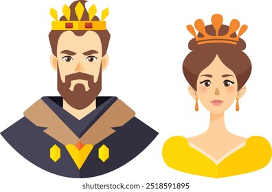 Vector art of a king and queen