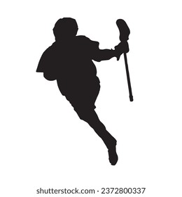 Vector Art of Lacrosse Player Silhouette