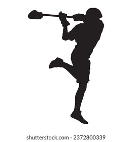 Vector Art of Lacrosse Player Silhouette