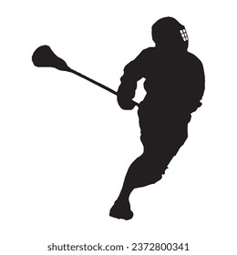 Arte vectorial de Lacrosse Player Silhouette