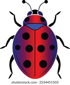 Vector art Ladybug  on white Background