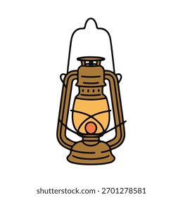 Vector Art Lantarn Lamp on white background.