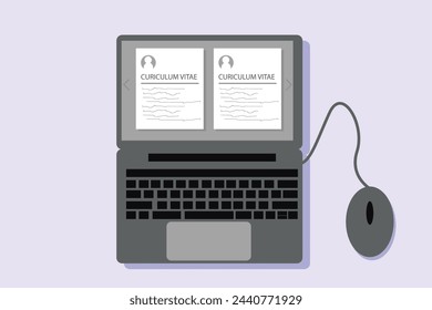Vector Art Laptop Screening Lebenslauf für die Rekrutierung neuer Mitarbeiter