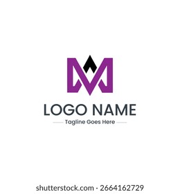 Vector art of letter m logo isolated on white background