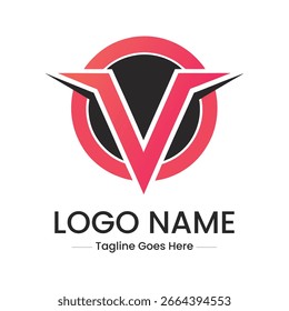 Arte vectorial del logotipo de la letra V aislado en el fondo blanco
