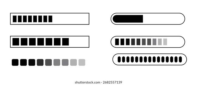 Parte vetorial do indicador de progresso da barra de carga