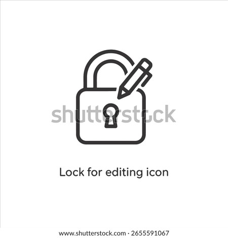 Vector art of a lock icon with a pencil for editing