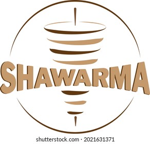 Vector Art Logo, Shawarma Logo, Brown Color