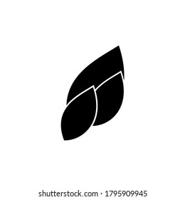 Vector art logo. Stylized silhouette of spring leaf isolated on white