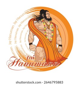 A vector art of Lord Hanuman, An illustration of God Hanuman, Hindu culture worshiping image